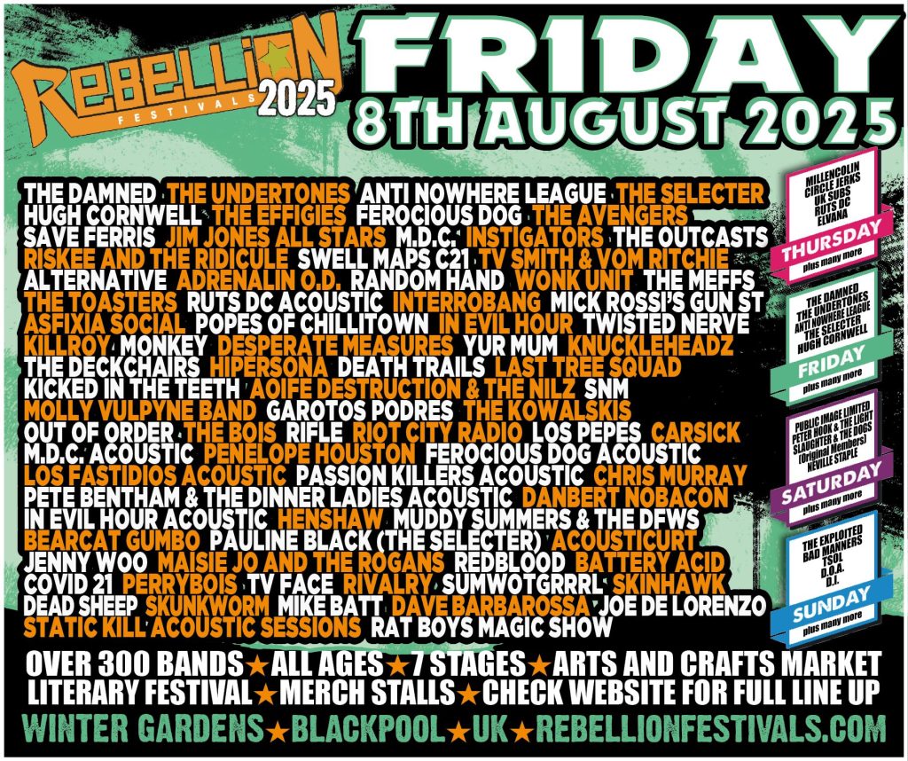 Rebellion Festival – Friday 8th August 2025 